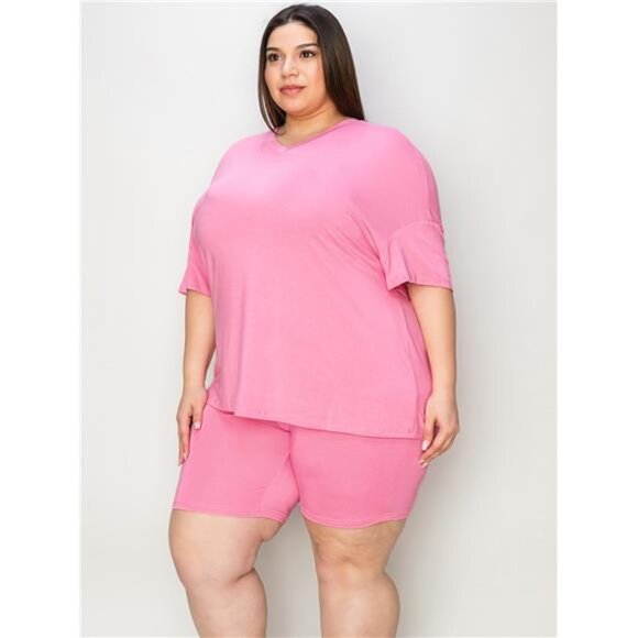 Basic Bae Full Size V-Neck Drop Shoulder T-Shirt and Shorts Set - Picture 7 of 16